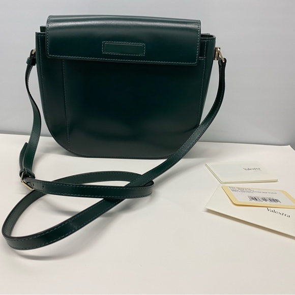 NWT VALEXTRA green LEATHER TWIST CROSSBODY handbag bag - Picture 12 of 14